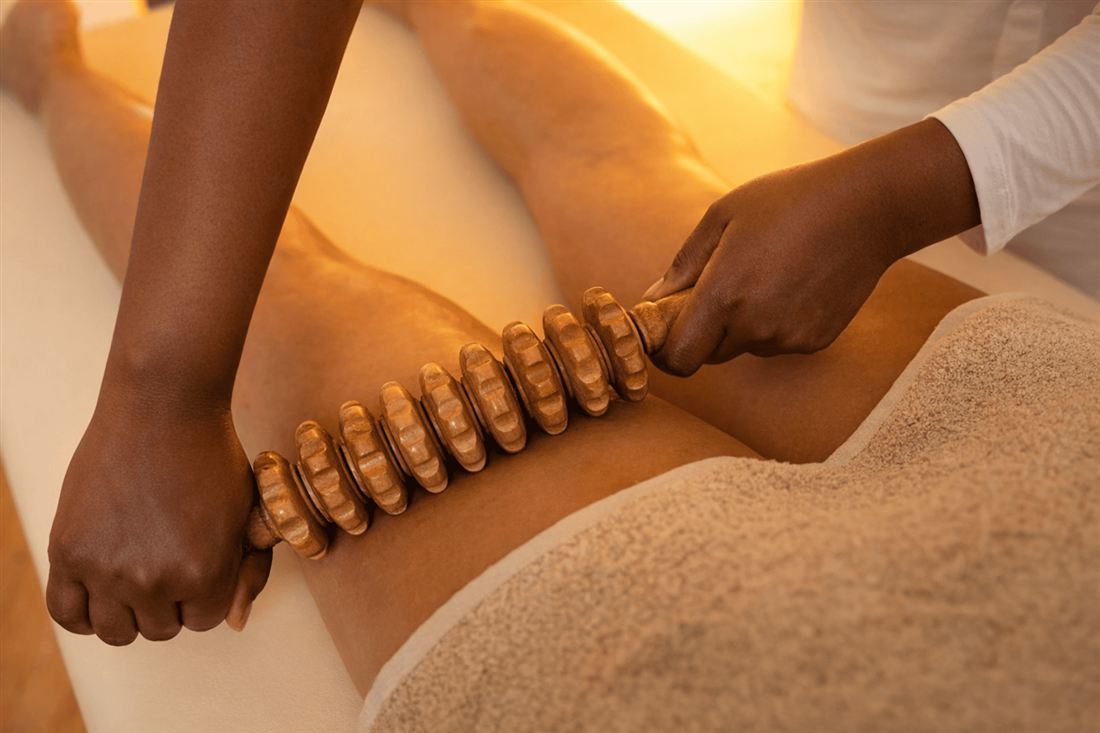 Wood therapy treatment illustration